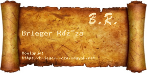 Brieger Róza névjegykártya